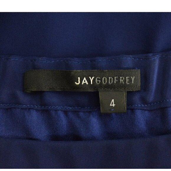 JAY GODFREY 100% SILK TIE STRAP BELL SLEEVE TOP - Picture 6 of 7